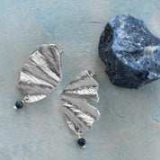 Exotic Lapis Lazuli Verzilverde Oorbellen