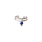 Gemstone Ear Cuff Lapis Lazuli Silver Plated