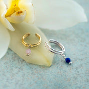 Gemstone Ear Cuff Lapis Lazuli Silver Plated