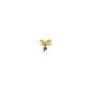 Gemstone Relief Ear Cuff Aventurine Gold Plated