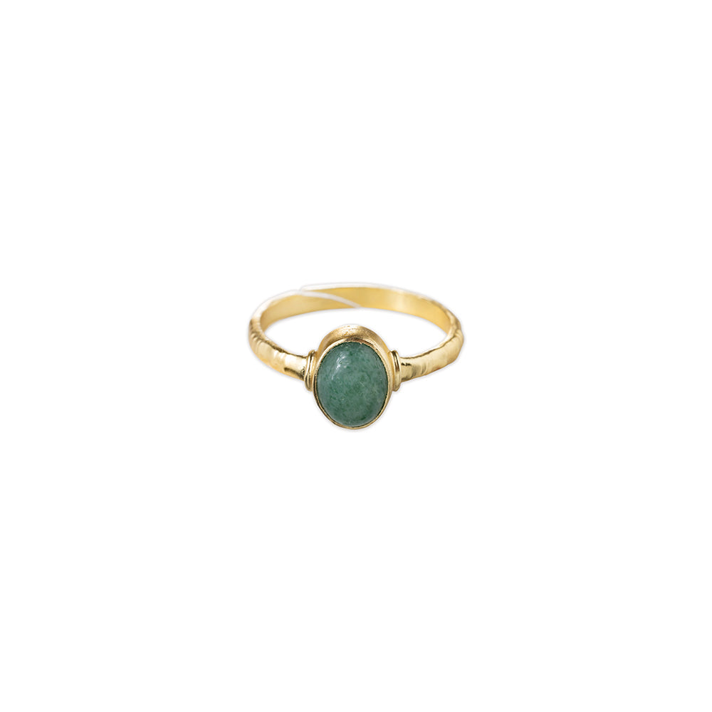 Certain Aventurine Ring Gold Plated
