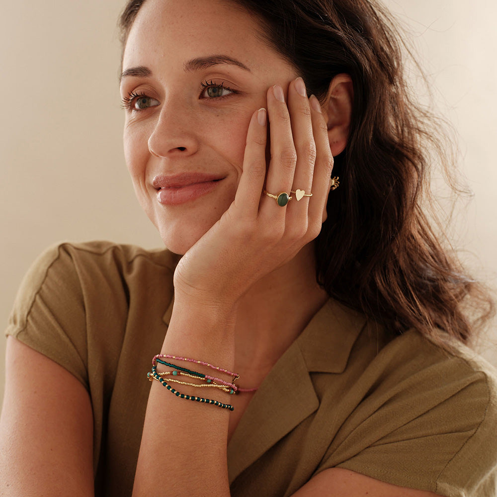 Certain Aventurine Ring Gold Plated