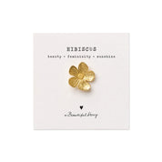 Broche Hibiscus Verguld