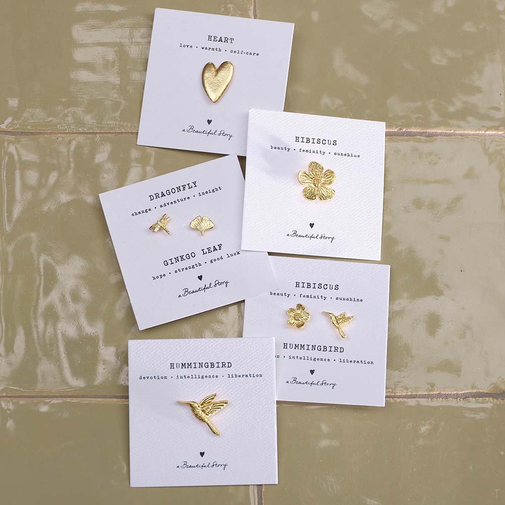 Broche Hibiscus Verguld