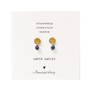 Mini Coin Lapislazuli vergoldete Ohrringe