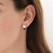 Mini Coin Schwarzer Onyx versilberte Ohrringe