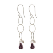 Glowing Garnet Mix Silver Earrings