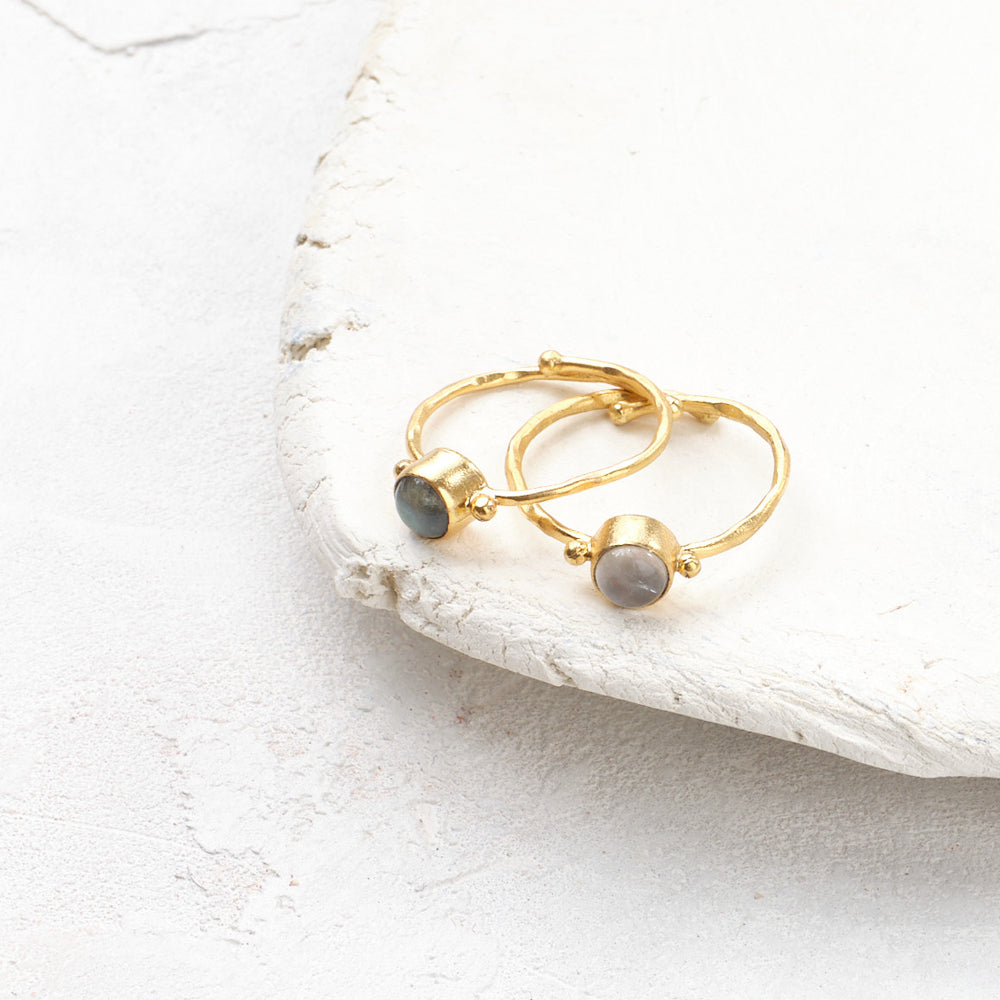 Faithful Rosenquarz vergoldeter Ring