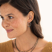 Serenity schwarzer Onyx versilberte Ohrringe