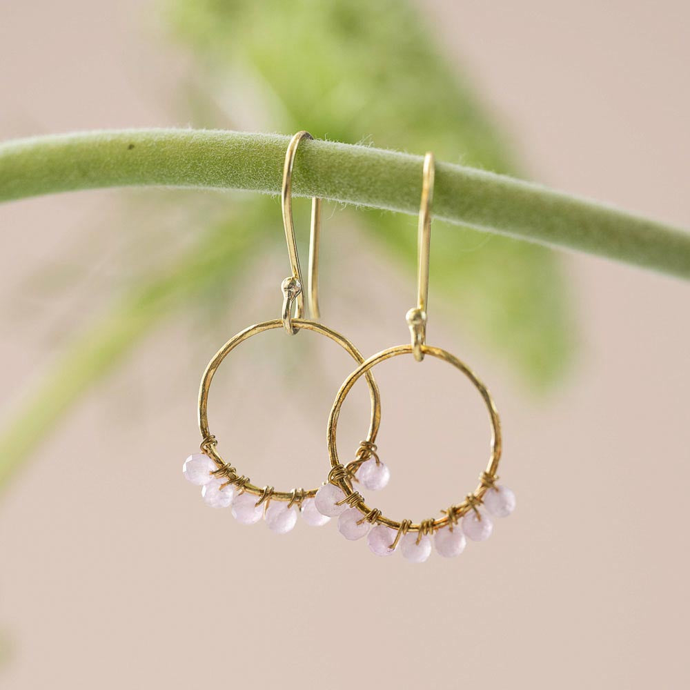 Compassion Rozenkwarts Vergulde Oorbellen