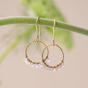 Compassion Rozenkwarts Vergulde Oorbellen