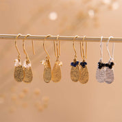 Intention Zwarte Onyx Verzilverde Oorbellen