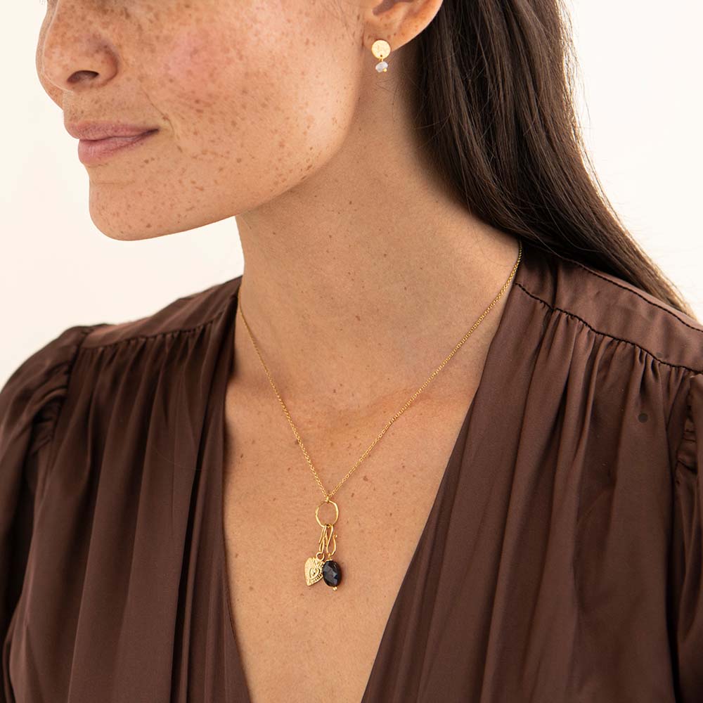 Granaat Edelsteen Vergulde Hanger 