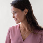 Geschenkset Open Heart Rosenquarz versilbert