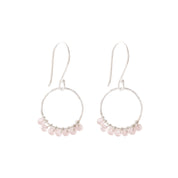 Compassion Rosenquarz versilberte Ohrringe