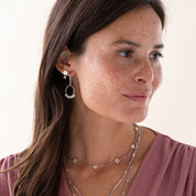 Compassion Rosenquarz versilberte Ohrringe