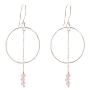 Talent Rosenquarz versilberte Ohrringe