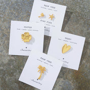 Broche Set Palmboom - Zeester Verguld