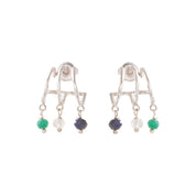 Enchanted Aventurin Mondstein Lapislazuli versilberte Ohrringe