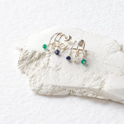 Enchanted Aventurin Mondstein Lapislazuli versilberte Ohrringe