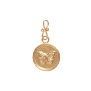 Butterfly Vintage Coin Charm Gold