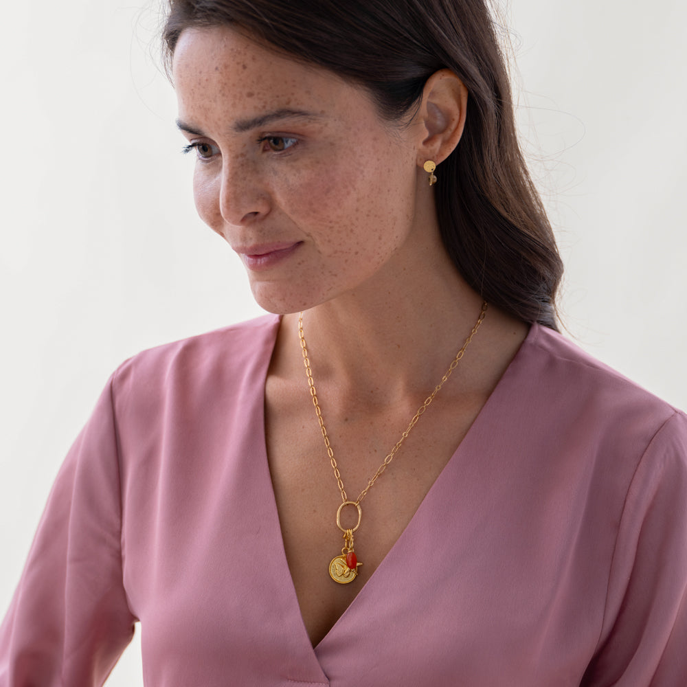 Butterfly Vintage Coin Charm Gold