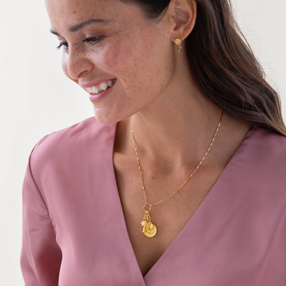 Ginkgo Vintage Coin Gold Plated Charm