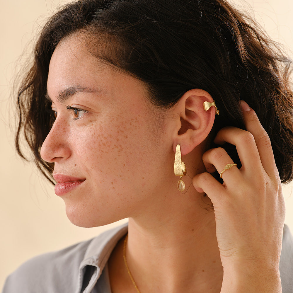 Wave Edelsteen Ear Cuff Citrien