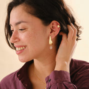 Wave Edelsteen Ear Cuff Granaat