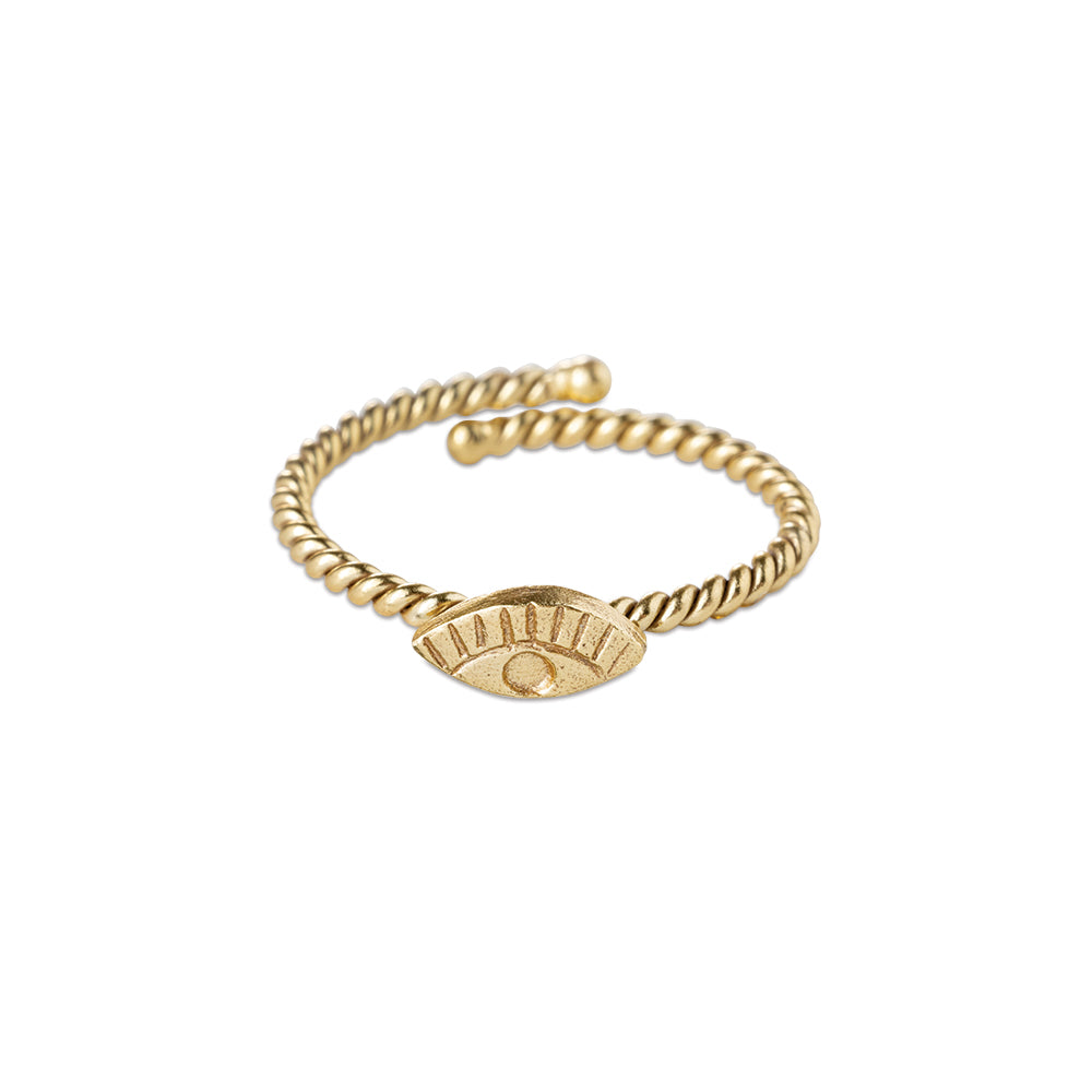 Honorable Eye Ring Verguld