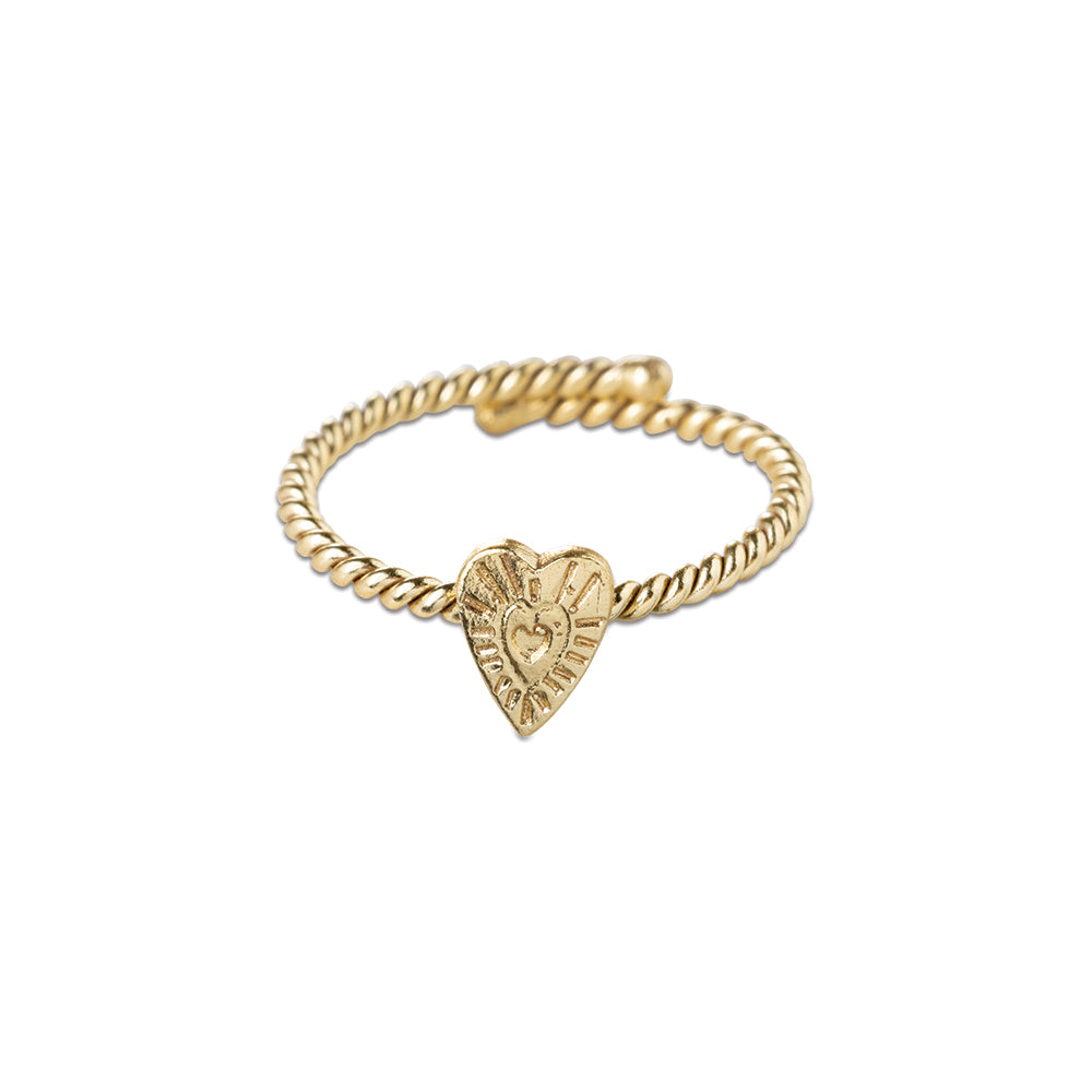 Honorable Vintage Heart Ring vergoldet
