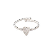 Honorable Vintage Hart Ring Zilverkleurig