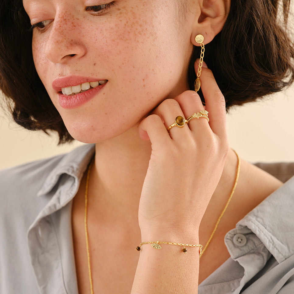 Certain Tigerauge Ring vergoldet