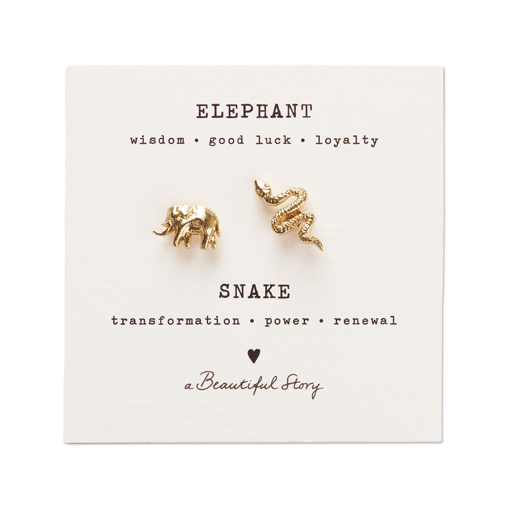 Broschenset Elefant – Schlange 