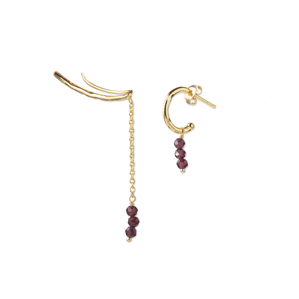 Miraculous Granat Ohrring-Set