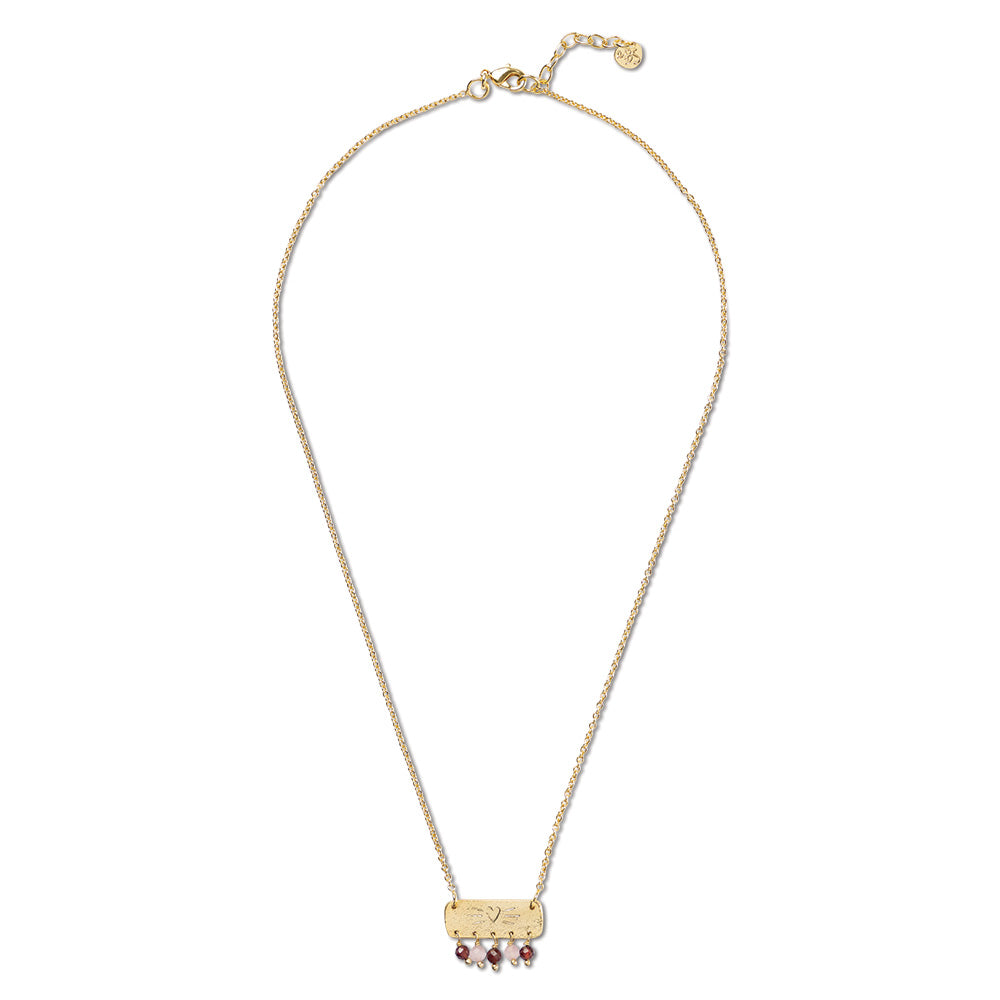 Sanity Granat Rosenquarz Halskette