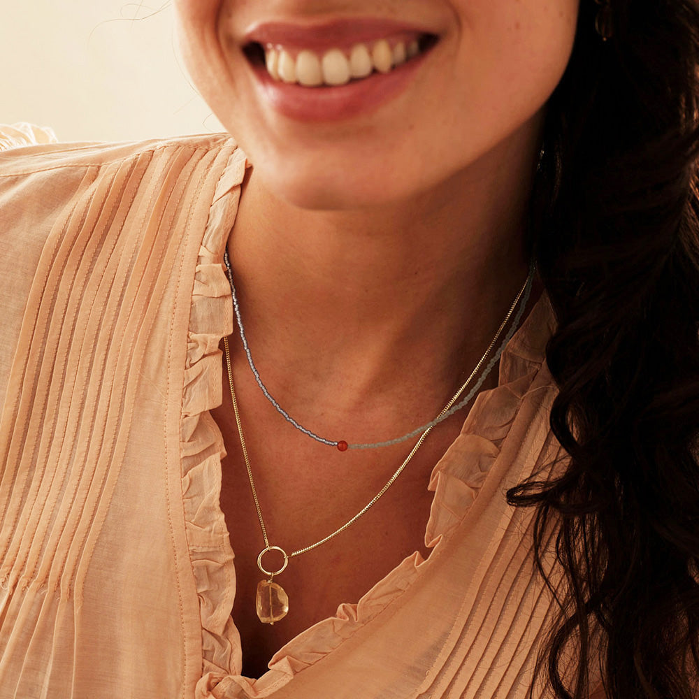 Awareness Citrin Halskette 