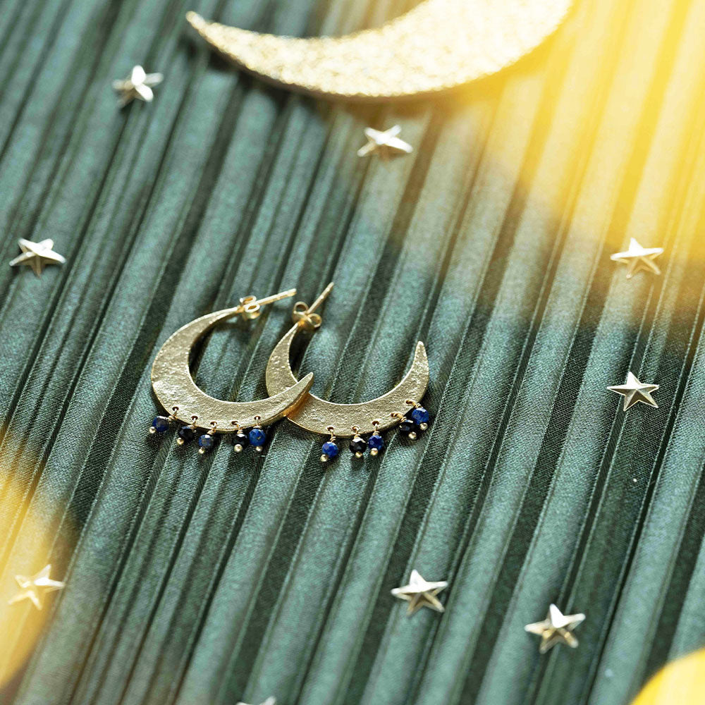 Mystic Zwarte Onyx Lapis Lazuli Oorbellen