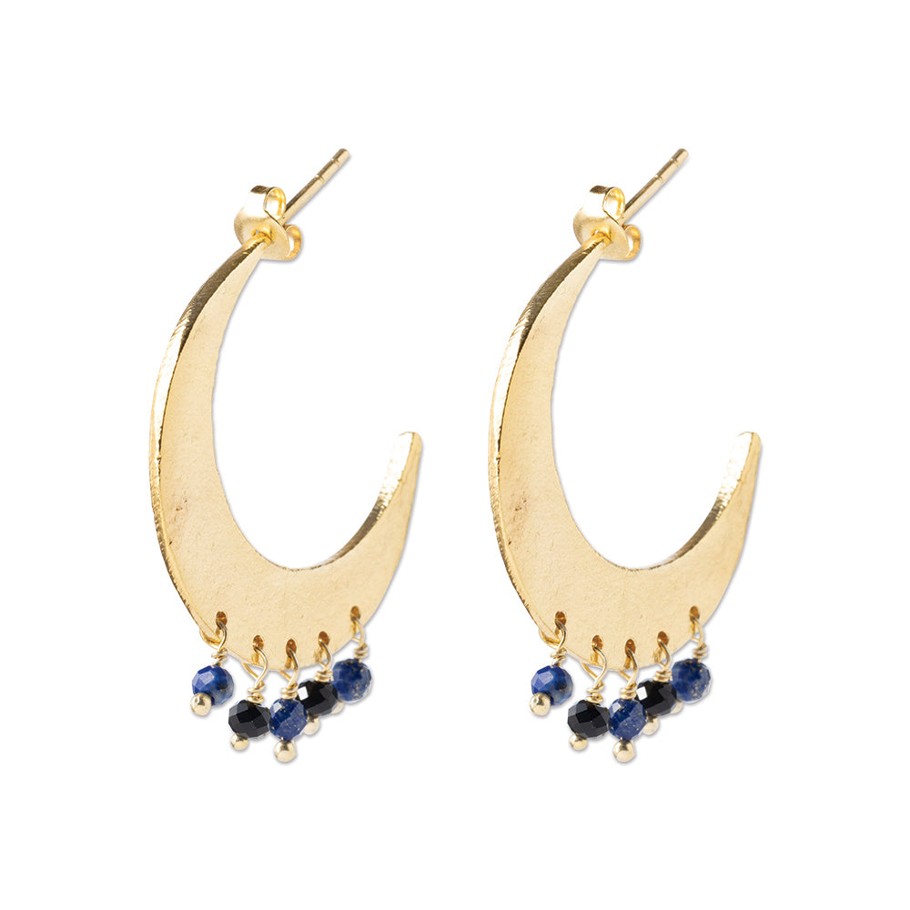 Mystic Black Onyx Lapis Lazuli Earrings