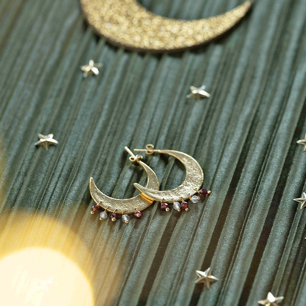 Mystic Granat Rosenquarz Ohrringe