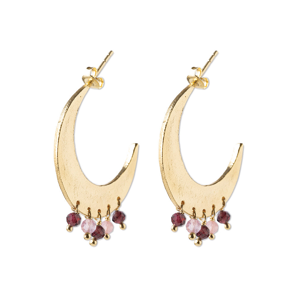 Mystic Granat Rosenquarz Ohrringe