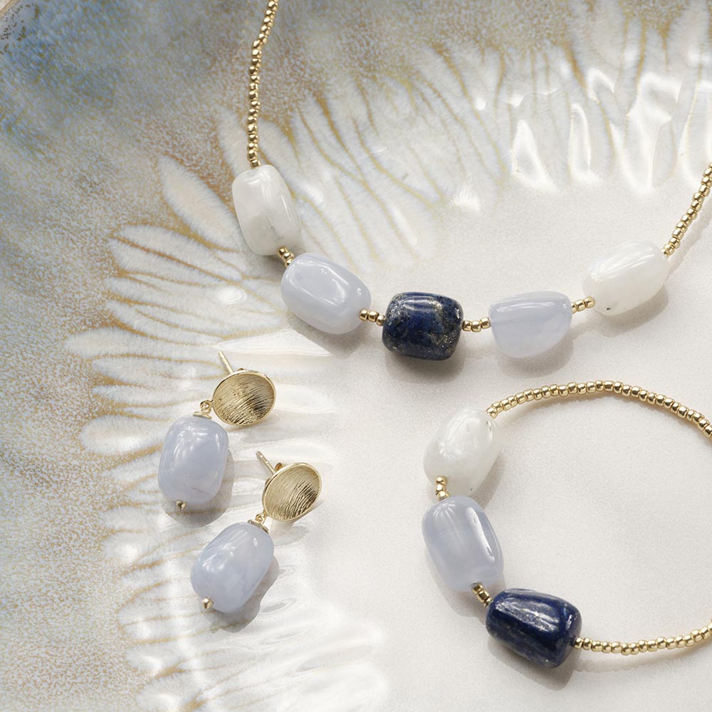 Ease Blue Lace Agate Earrings