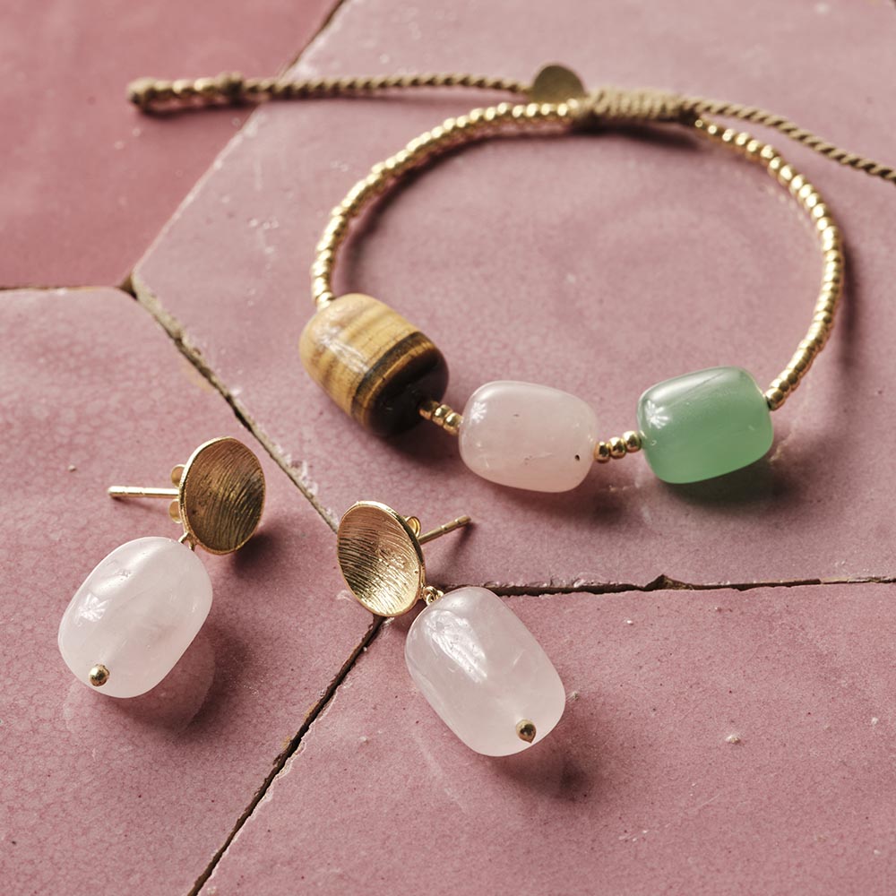 Ease Rose Quartz Earrings