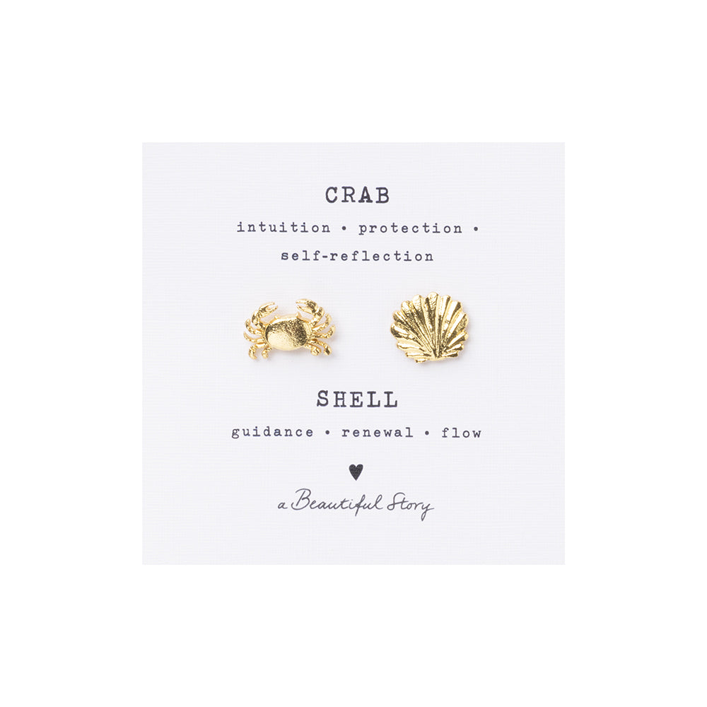 Brooch Set Crab - Shell