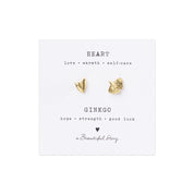 Brooch set Gingko Leaf - Heart