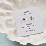 Brooch set Gingko Leaf - Heart