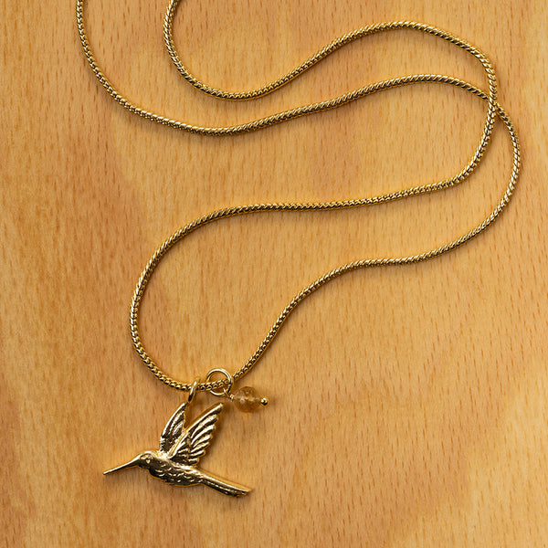 Wild Hummingbird Citrine Necklace