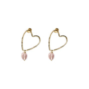Everlove Herz Rosenquarz Ohrringe