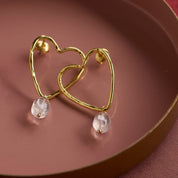 Everlove Herz Rosenquarz Ohrringe