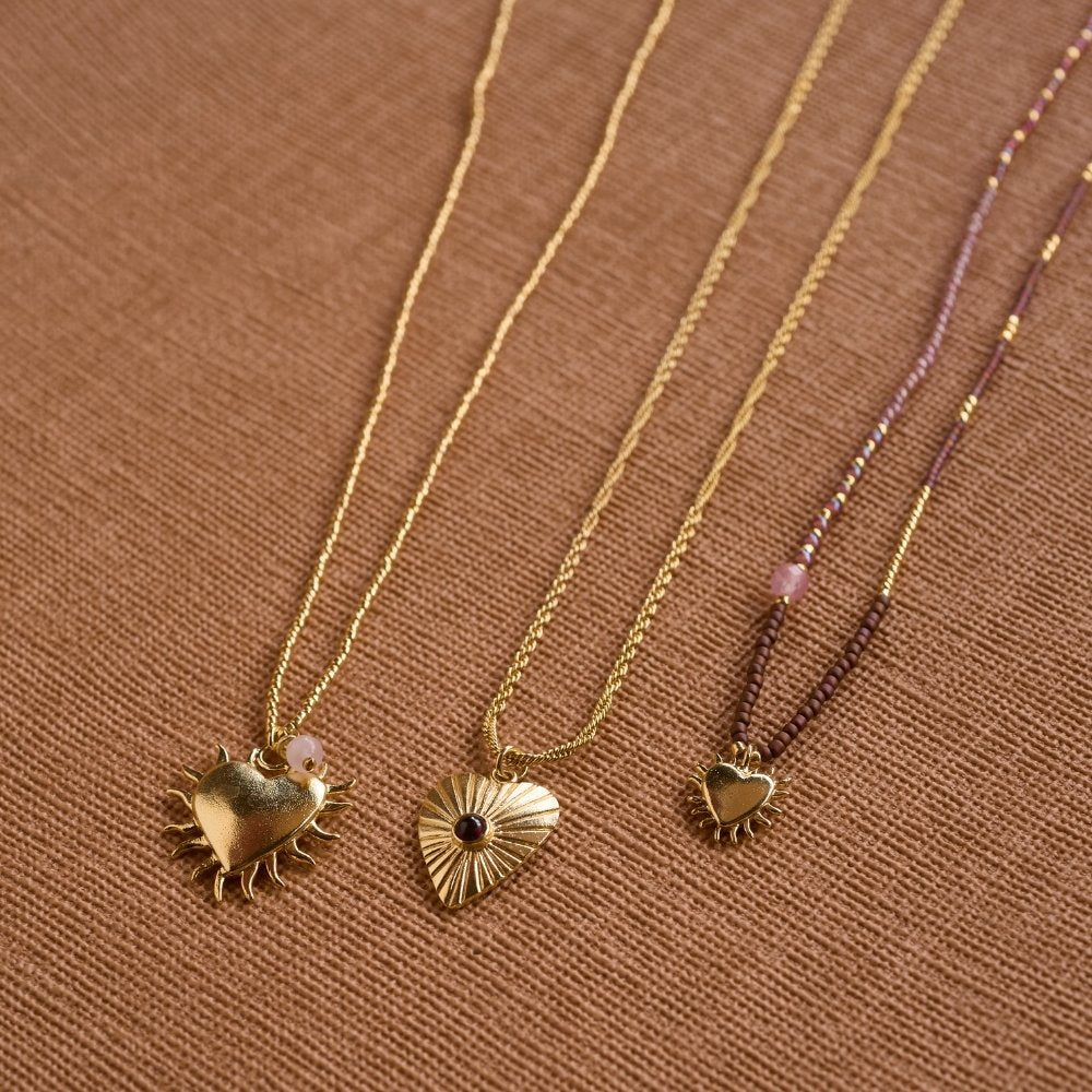 Ignite Granaat Vergulde Ketting